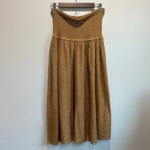Alberta Ferretti Camel A-Line Knit Skirt Size 44 Italy 10 U.S.A